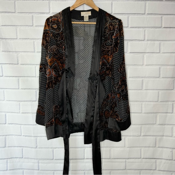 Soft Surroundings silk blend paisley print kimono size medium - Picture 4 of 9
